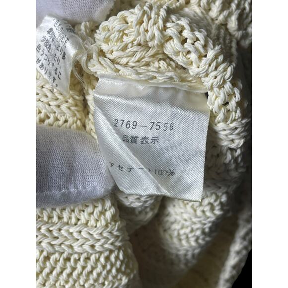 Vintage Balenciaga Knit Ivory Crochet Sleeveless Women Vest From Japan Medium - Picture 5 of 8